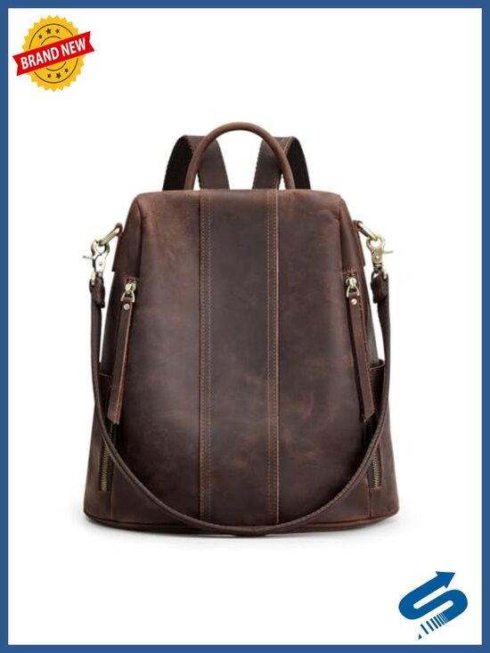 Genuine Leather Anti-Theft Backpack Purse for Work Travel main image 4